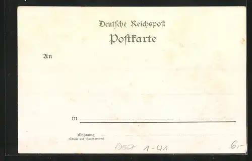 Lithographie Fritz Reuter Postkarten, Fru Pastern