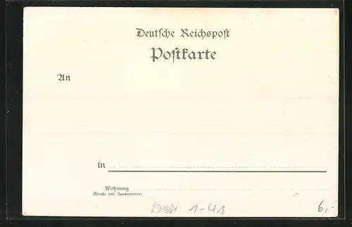 Lithographie Fritz Reuter Postkarten, Häuhning Pomuchelskopp