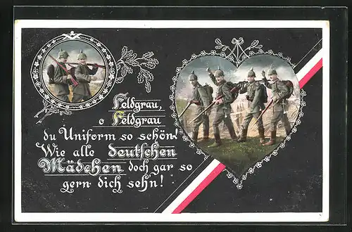 AK Deutsche Infanteristen, Gedichtspruch