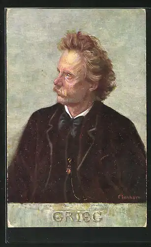 AK Portrait von Edvard Grieg, Pianist