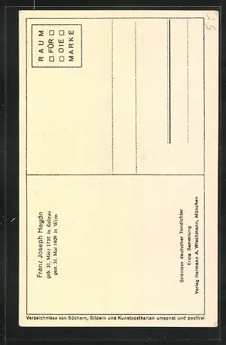 AK Franz Joseph Haydn, Komponist, 1732-1809