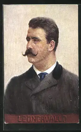 AK Portrait von Ruggero Leoncavallo, Komponist