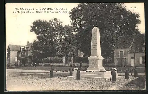 AK Ourouer-les-Bourdelins, Le Monument aux Morts de la Grande Guerre