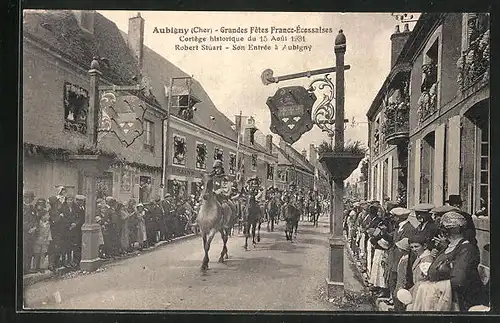 AK Aubigny, Grandes Fêtes Franc-Écossaises Cortège historique du 15 Août 1931