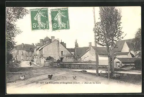 AK la Chapelle-d`Angillon, Rue de la Gare