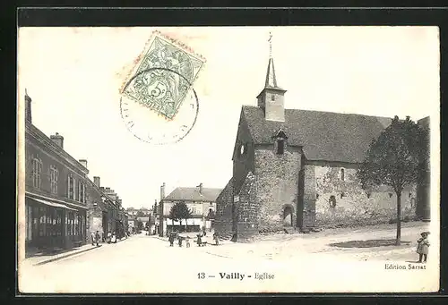 AK Vailly, Eglise, Rue