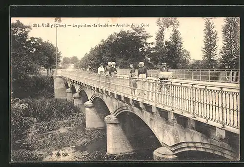 AK Vailly, Le pont sur la Sauldre, Avenue de la Gare