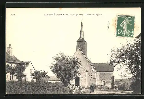 AK Neuvy-Deux-Clochers, Rue de l`Eglise