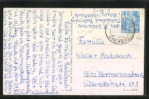 AK Lubmin, Strand mit Steg und Boot