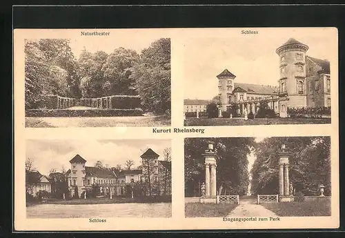 AK Rheinsberg, Naturtheater, Schloss, Eingangsportal zum Park