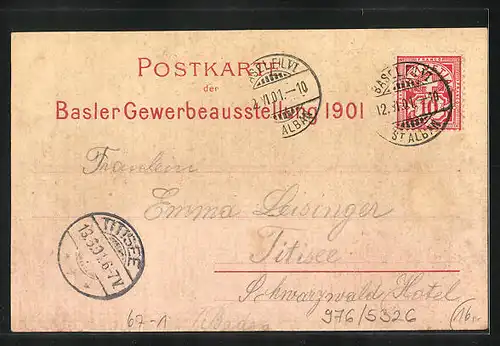 Lithographie Basel, Basler Gewerbe-Ausstellung 1901, Restaurantgebäude