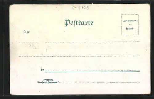 Lithographie Treuen i. V., Bahnhof, Hotel Deutsches Haus, Schule