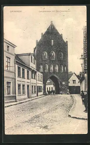 AK Grimmen, Langestrasse m. Greifswaldertor