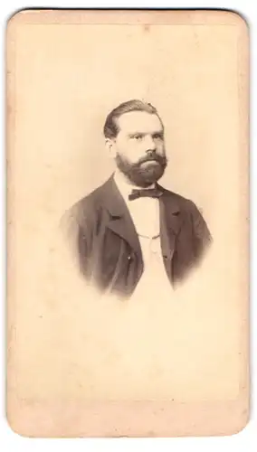 Fotografie J. B. Giehrl, Franzensbad, Bürgerlicher Herr mit Vollbart und Fliege