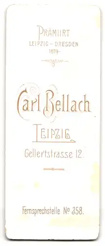 Fotografie Carl Bellach, Leipzig, Gellertstrasse 12, Portrait junge Dame im Kleid mit Zeitung
