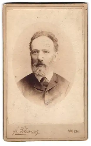 Fotografie Franz Schwarz, Wien-Ottakring, Hauptstrasse 131, Portrait älterer Herr im Anzug mit Vollbart