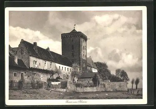 AK Zons am Rhein, Burgturm mit Ställen