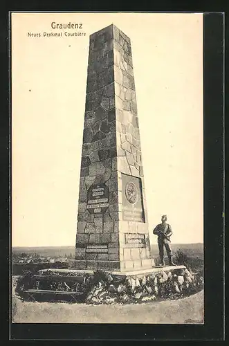 AK Graudenz / Grudziadz, Neues Denkmal Courbiére