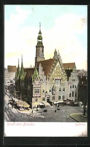 AK Breslau, Marktstände am Rathaus
