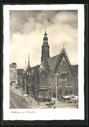 AK Breslau, Tabakhändler vor dem Rathaus