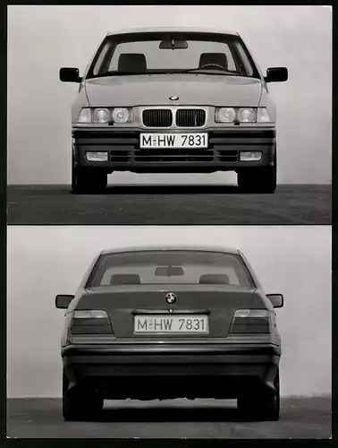 Fotografie Auto BMW 3er E36, PKW Front - und Heck-Ansicht