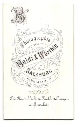 Fotografie Baldi & Würthle, Salzburg, Schwarzstr. 3, Portrait Oberstleutnant Soden, Festungskommandant in Salzburg
