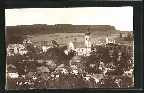 AK Bad Altheide, Ortsansicht mit Blick zur Kirche