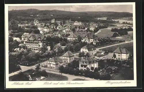 AK Bad Altheide, Fliegeraufnahme mit Blick auf das Sanatorium