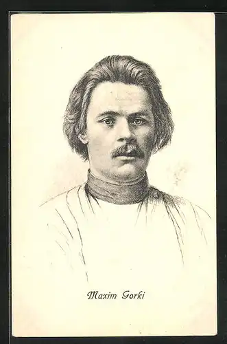 Künstler-AK Portraitzeichnung Maxim Gorki