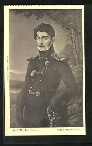 Künstler-AK Karl Theodor Körner in Uniform