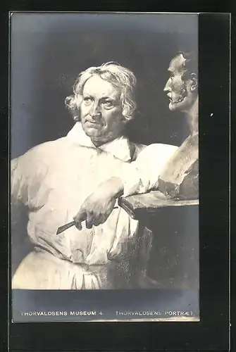 AK Portrait von Thorvalden mit Meissel