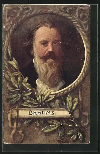 AK Portrait des Komponisten Brahms