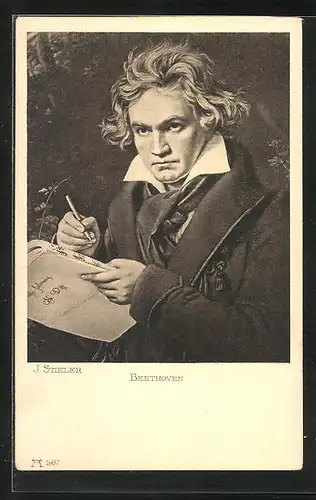 AK Beethoven beim Komponieren