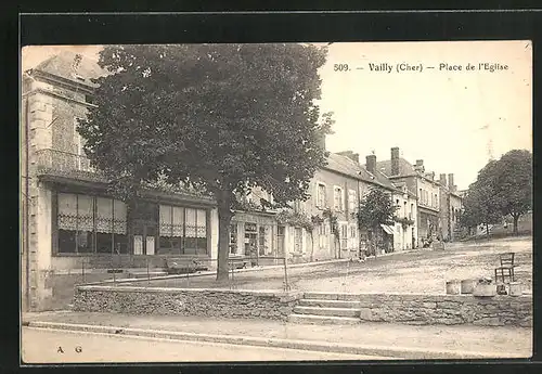 AK Vailly /Cher, Place de l`Eglise