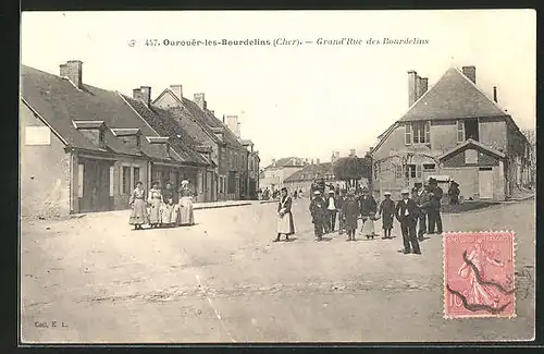 AK Ourouer-les-Bourdelins /Cher, Grand` Rue des Bourdelins