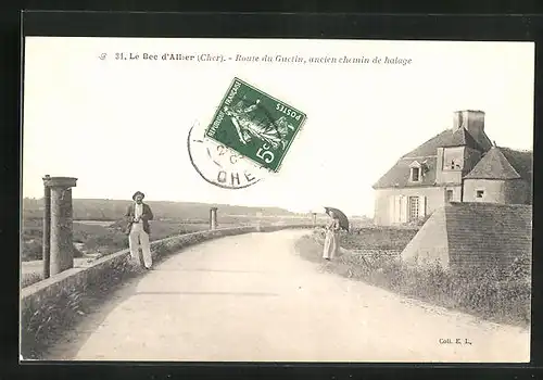 AK Le Bec d`Allier, Route du Guetin, ancien chemin de halage