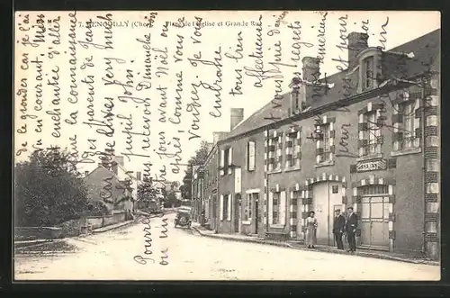 AK Genouilly, Place de l`Eglise et Grande Rue
