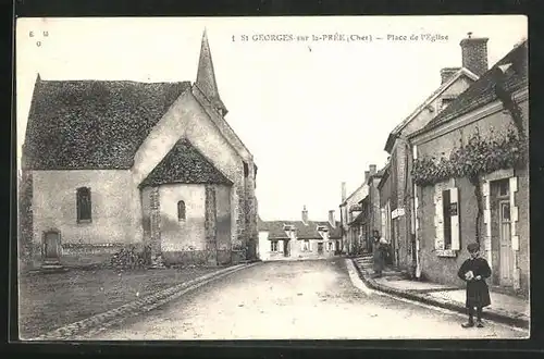 AK St.Georges-sur-la-Prée, Place de l`Eglise