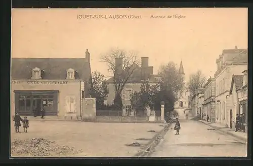 AK Jouet-sur-l`Aubois, Avenue de l`Eglise, Cafe