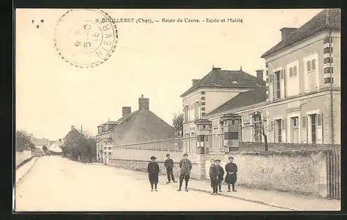 AK Boulleret, Route de Cosne, Ecole et Mairie
