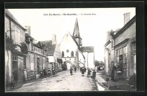 AK St-Outrille, La Grande Rue, Strassenpartie