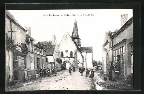 AK St-Outrille, La Grande Rue, Strassenpartie