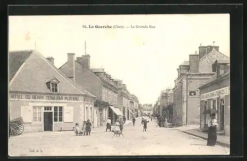 AK La Guerche, La Grande Rue, Strassenpartie