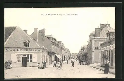 AK La Guerche, La Grande Rue, Strassenpartie
