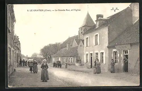 AK Le Gravier, La Grande Rue et l`Eglise