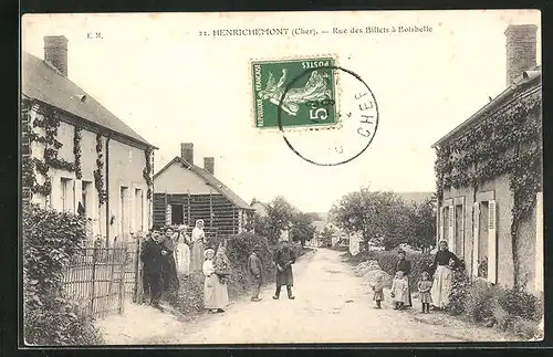 AK Henrichemont, Rue des Billets à Boisbelle, Strassenpartie