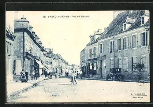 AK Sancoins, Rue de Nevers, Strassenpartie