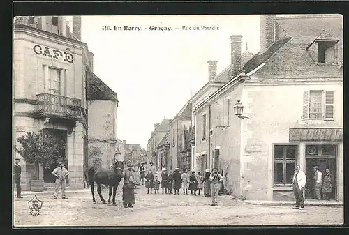 AK En Berry /Gracay, Rue du Paradis, Cafe