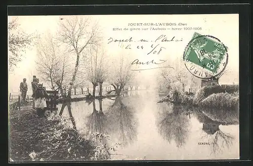 AK Jouet-sur-l`Aubois, Effet de givre sur l`Aubois