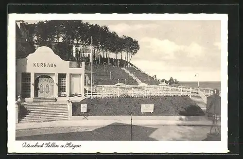 AK Sellin /Rügen, Kurhotel mit Blick auf das Meer